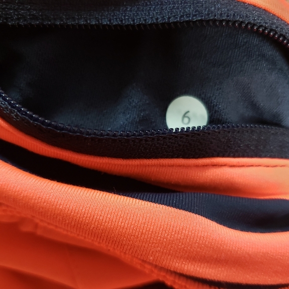 Lululemon Run Pace Setter Skirt, Skort Light Flare Inkwell Orange Blue Sz 6 - Picture 7 of 7